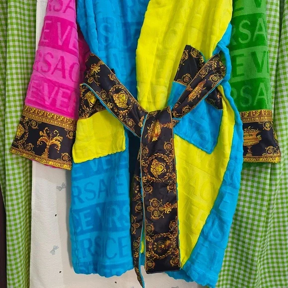 Versace Rainbow Jacquard Bathrobe - Picture 2 of 6